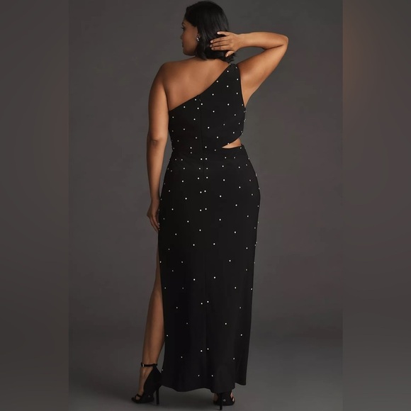 Mac Duggal 68354 NWT Rhinestone Embellished One-sleeve Side Cutout Dress - Picture 3 of 9